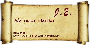 Jánosa Etelka névjegykártya