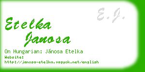 etelka janosa business card